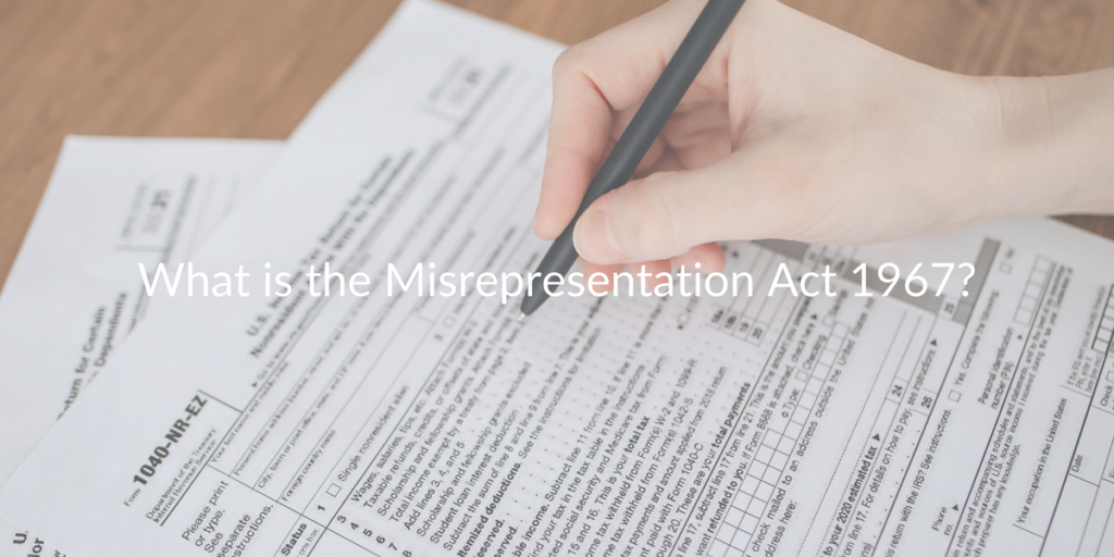 property misrepresentation contract being signed